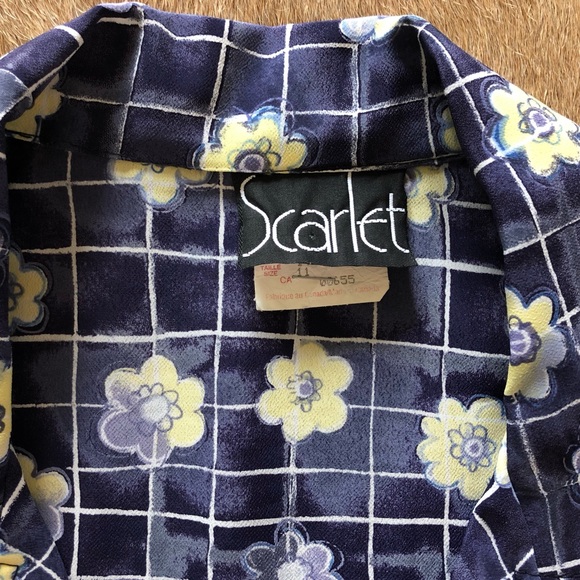 Vintage 90s Scarlet floral button down dress, M - Picture 7 of 7